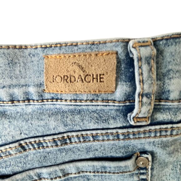 Jordache Shorts 12 Distressed Adjustable Stars Blue Denim (W26 L7) - Picture 13 of 13